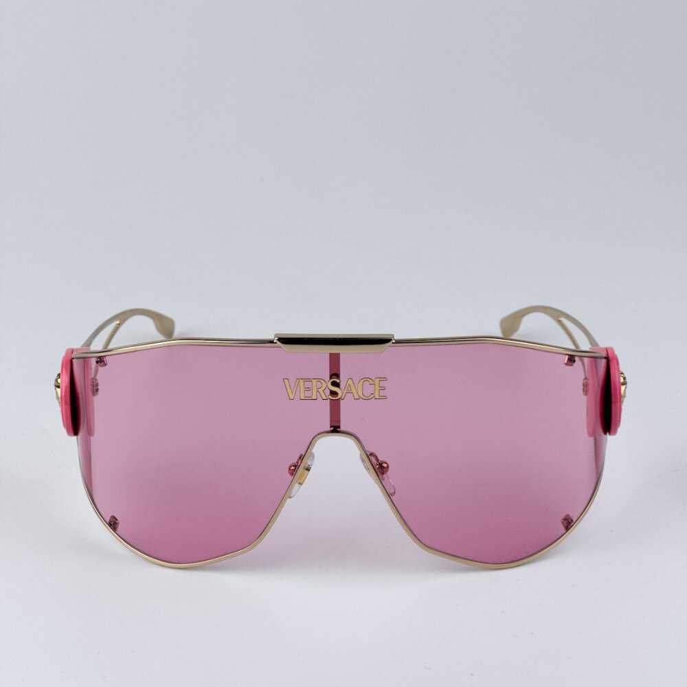 Versace VE2268 100284 BRAND NEW Sunglasses Gold Pink Shield Unisex - Picture 4 of 11